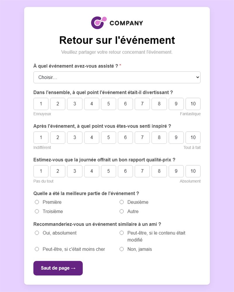 Retour d'événement