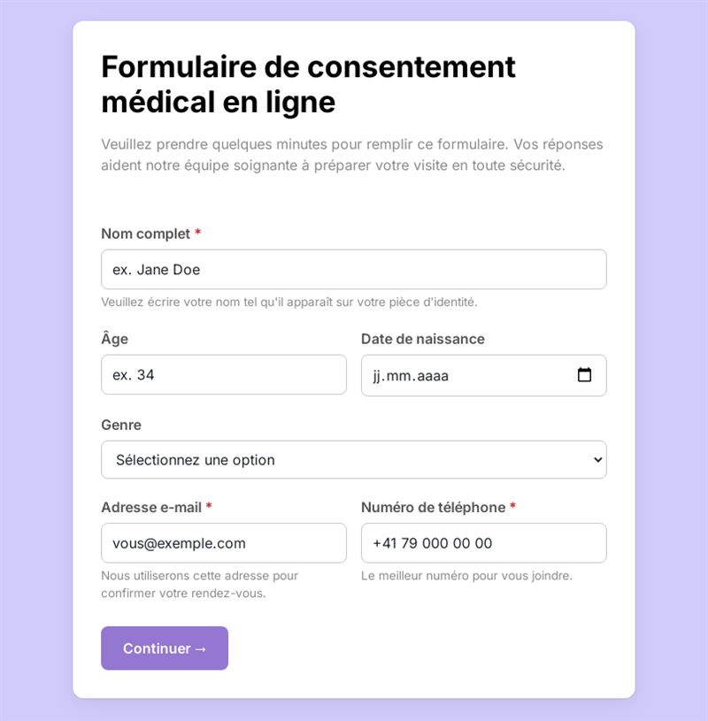Consentement médical en ligne