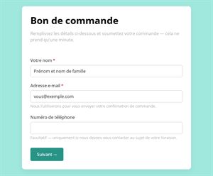 Bon de commande simple