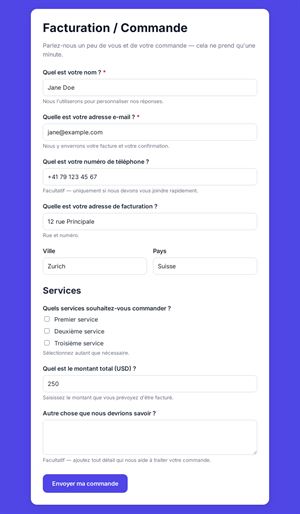 Facturation et commande